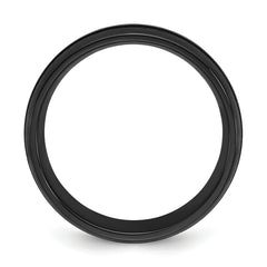 Black Zirconium Brushed and Polished with Imitation Turquoise Inlay 8mm Band