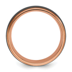 Black Zirconium Brushed and Polished Rose IP-plated 8mm Band