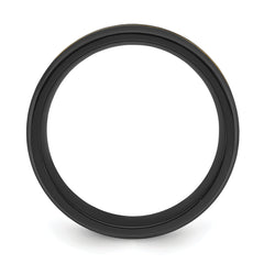 Black Zirconium Brushed and Polished Yellow IP-plated 8mm Band
