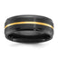 Black Zirconium Brushed and Polished Yellow IP-plated 8mm Band