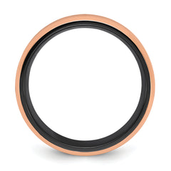 Black Zirconium Polished Rose IP-plated Edges with Black Carbon Fiber Inlay 8mm Band