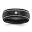 Men's Brushed Cubic Zirconia Zirconium Wedding Band 8mm