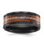 Men's Wood and Deer Antler Inlay Wedding Band in Zirconium, 8mm - Sophia Jewelers