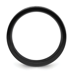 Black Zirconium Polished with Damascus Inlay 9mm Band