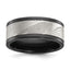 Black Zirconium Polished with Damascus Inlay 9mm Band