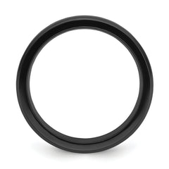 Black Zirconium Polished with Wood Inlay Center 8mm Band
