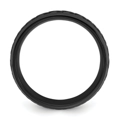 Black Zirconium Polished 8mm Grooved Band