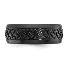 Black Zirconium Polished 8mm Grooved Band