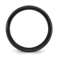 Black Zirconium Polished Lasered Tire Design 8mm Band