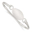 Sterling Silver 925 Bangle Bracelet with Engravable ID Plate