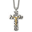 Stainless Steel Polished Yellow IP-plated w/Enamel Crucifix 24in Necklace
