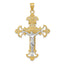 14K Two-Tone Gold INRI Crucifix Pendant with Elegant 48mm Design