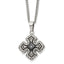 Chisel Stainless Steel Polished Black IP-plated with CZ Celtic Cross Pendant on a 20 inch Curb Chain Necklace