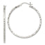 Sterling Silver 925 Diamond-Cut Hoop Earrings with Brushed Finish 43mm