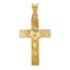 14K Gold Crucifix Pendant with Polished Satin Finish Elegant Design