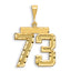 14K Gold Large Diamond-Cut Number 73 Charm with Brushed Finish