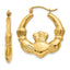 14K Gold Polished Claddagh Hoop Earrings for Women