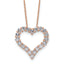 14k Rose Gold 1 1/2 carat Lab Grown Diamond VS/SI+ G+ Complete 18 inch Heart Pendant Necklace