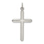 Sophia Jewelers Sterling Silver 925 Grooved Cross Pendant in Polished Platinum Finish
