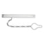 Men's Sterling Silver Rhodium Plated Tie Clip with Clear CZ