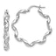 Sophia Jewelers Sterling Silver Twisted Hoop Earrings with Polished Rhodium Finish