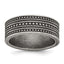Beaded Wedding Band in Gun Metal Stainless Steel, 10mm