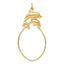 10K Gold Double Dolphin Polished Charm Holder Elegant Marine Design