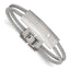Stainless Steel Polished and Brushed Cubic Zirconia Wire Bracelet for Women