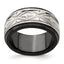 Sterling Silver Inlay Wedding Band in Black Titanium, 11mm