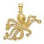 14K Textured Octopus Charm