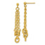 14K Polished Fancy 3-Strand Cable Link Post Dangle Earrings