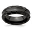 Edward Mirell Black Ti Polished Faceted Edges 8mm Ring