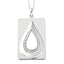Sterling Silver 925 CZ Necklace with Antiqued Tear Pendant