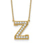 14k 3/8 carat Lab Grown Diamond VS+ F+ Complete Letter Z 18 inch Initial Necklace