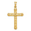14k Hollow Diamond-cut Cross Pendant