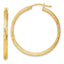 Sterling Silver Flash Gold-plated 2.5mm Polished/Satin D/C Hoop Earrings