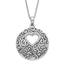 Sophia Jewelers Sterling Silver Heart Necklace with Antiqued CZ Elegance