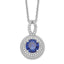 Brilliant Embers Sterling Silver CZ Circle Necklace with Blue Accents