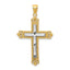 14K Two-Tone Gold Cross Pendant with Solid Cast Design 39mm