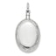 Sterling Silver 925 Oval Ash Holder Pendant with Rhodium Elegant Polished Finish