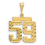 14K Gold Large Diamond-Cut Number 59 Charm with Brushed Finish
