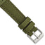 Olive Nylon Canvas Watch Band with Leather Trim, 22mm