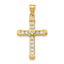 14K Gold CZ Cross Pendant with 12 Clear Stones Elegant and Timeless Design
