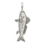 Men's 925 Sterling Silver Antiqued Fish Pendant with Textured 3D Design