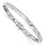 14K White Gold Flexible Bangle with Polished Satin Diamond-Cut Finish