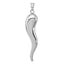 Sterling Silver 925 Men's 3D Polished Italian Horn Pendant
