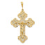 10K Gold Crucifix Charm with Polished Finish and Solid Design