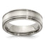 Edward Mirell Titanium Brushed&Polished w/Sterling Silver 7mm Band