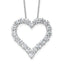 14k White Gold 4 carat Lab Grown Diamond VS+ F+ Complete 18 inch Heart Pendant Necklace