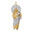 14K Gold St. Jude Pendant with Rhodium Accents and CZ Detailing